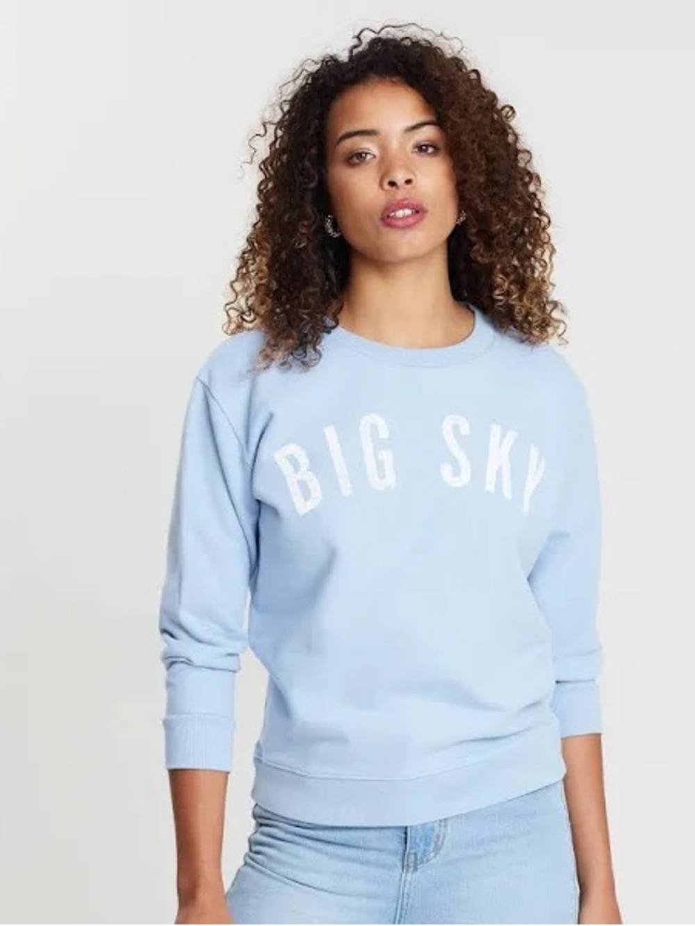 J. Crew Big Sky Crew Neck Sweatshirt Blue XS
